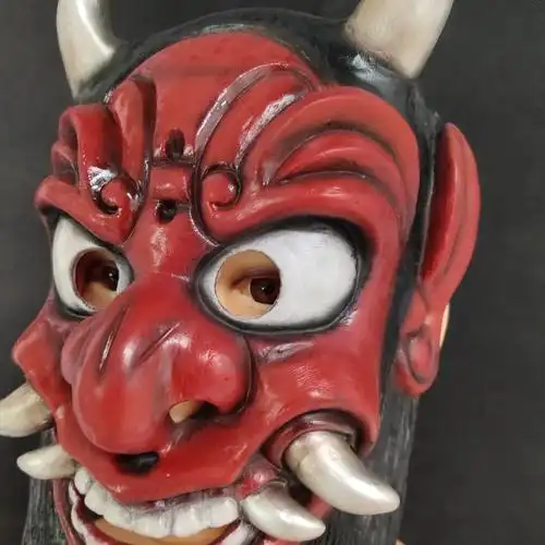 般若面具cos阴阳师 万圣节恐怖日本鬼首脸 能剧面罩乳胶般若面具