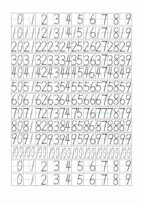 幼儿阿拉伯数字描红(0-100)