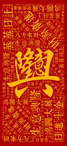 生意兴隆 财源广进 蒸蒸日上 鸿图大展 八方来财 日进斗金