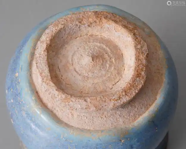 钧窑天青釉渣斗