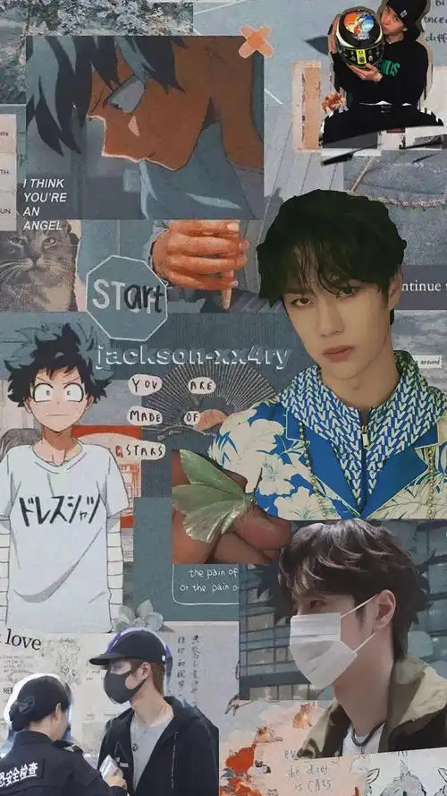 王一博创意拼接手机壁纸