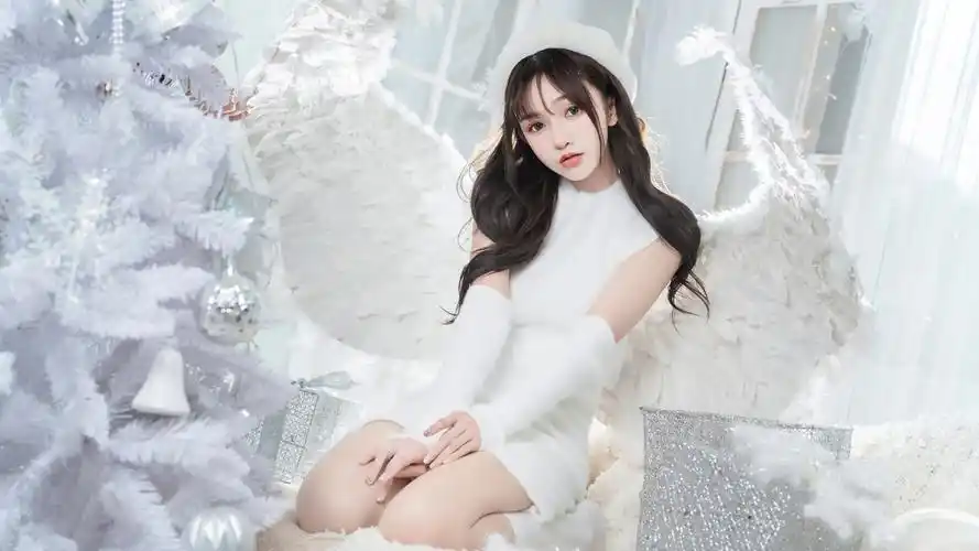 天使 翅膀 白色 清纯 美女4k电脑壁纸