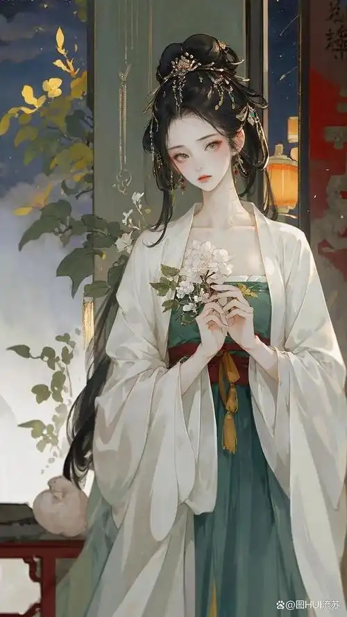 ai系古风美人全屏壁纸