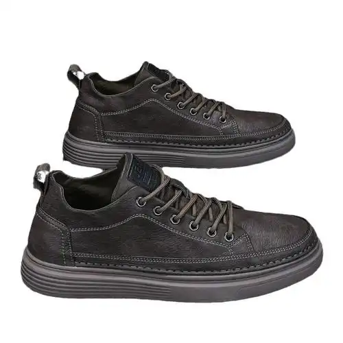 奥康春秋男鞋2024新款夏季厨房防水防滑板鞋男士休闲皮鞋黑色工作劳保