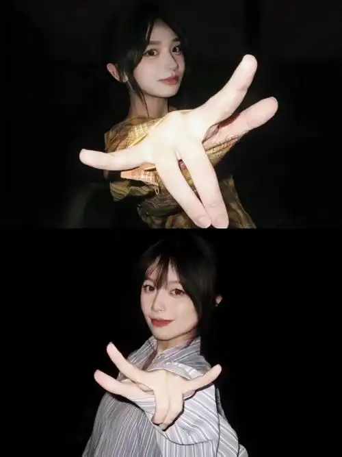 手势曝光拍照 #女 - 抖音