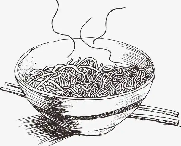 关键词 : 手绘,面条,筷子,黑白,线条