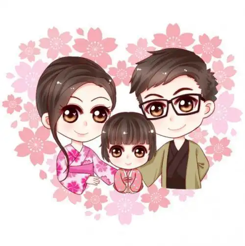 q版一家三口的简笔画