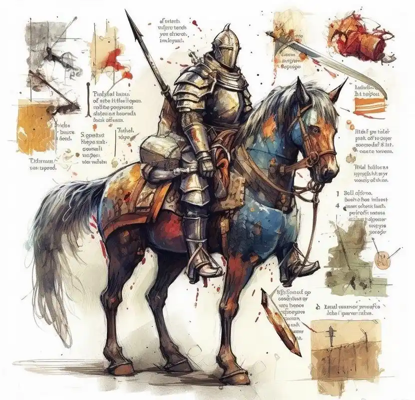 欧洲中世纪骑士板甲插画欣赏