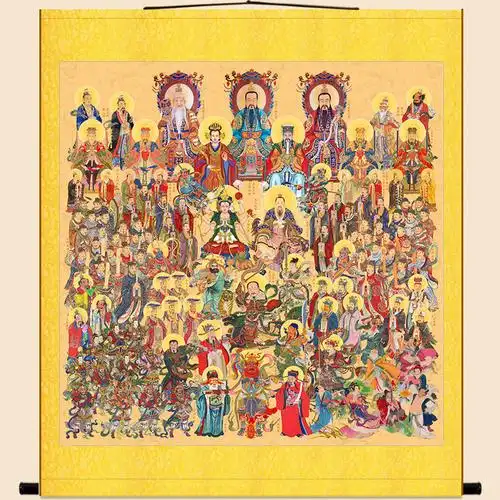 神像画像挂画三清祖师神像画像道德天尊元始天尊丝绸卷轴已售6￥40折