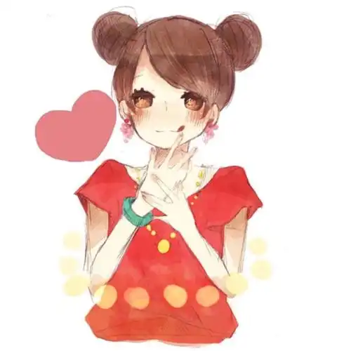 唯美 丸子头 少女 小清新 温馨 治愈 爱心 萌 二次元 高清 壁纸 插画