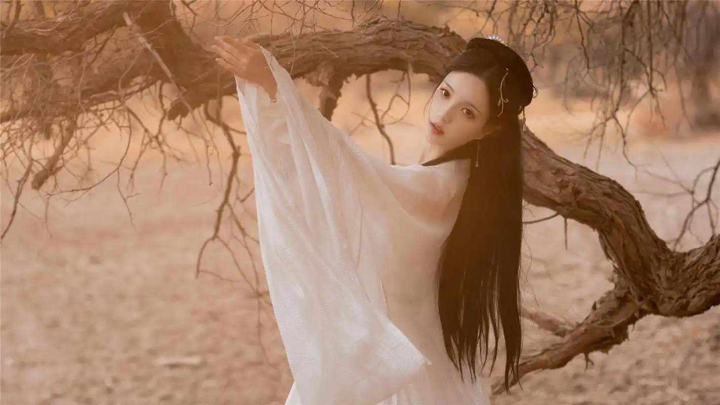 白衣古装美女仙气高清桌面壁纸