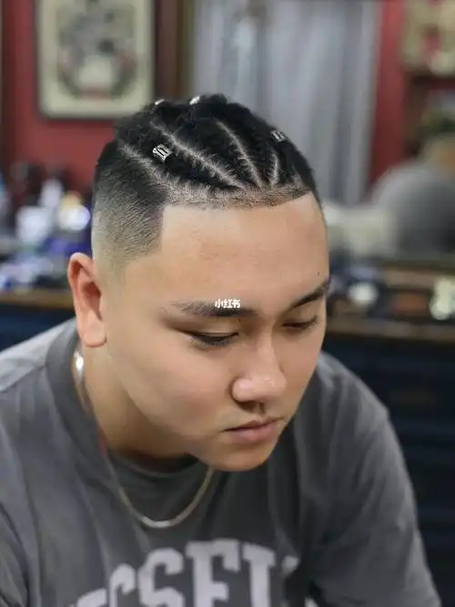 男生垄沟辫 地垄沟辫 贴头辫造型_脏辫_黑人烫_潮流_潮流发型