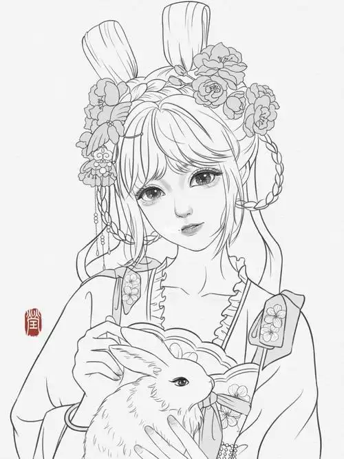 古风线稿第二天