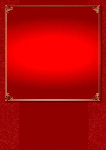 矢量红色中国风古风边框背景素材