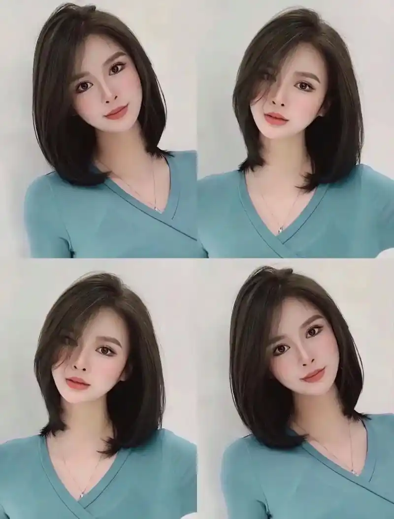 蓬松品瘦中发发型想蓬松免打理品瘦的女生可以参考这款高 - 抖音