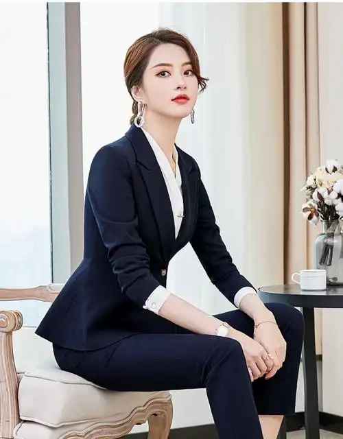 西装套装女工作服职业装2020秋新商务正装面试西服女神范气质时尚
