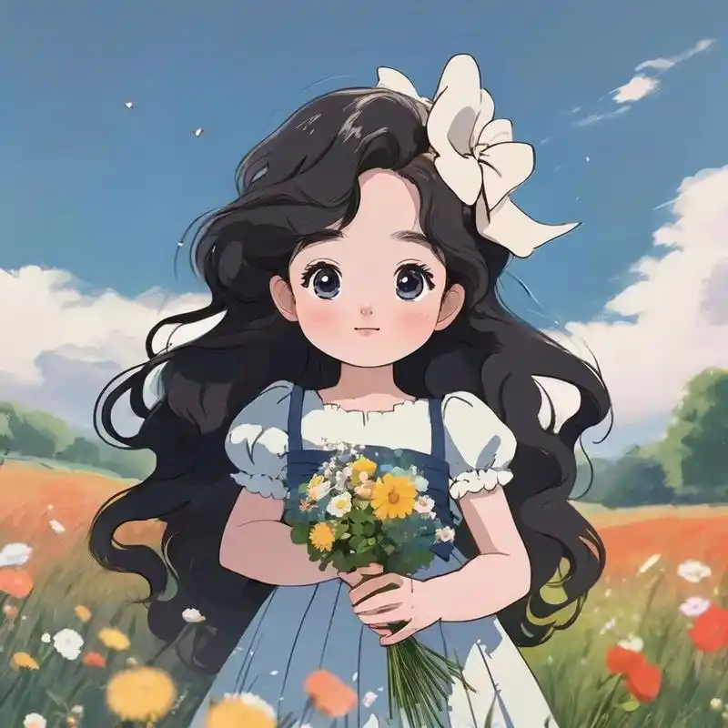 百变抱花61女生头像～ 哟呼～又是不一样的色彩搭配,本人最喜欢绿色