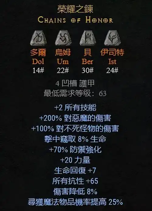 暗黑2符文之语盔甲(暗黑2重置版可以作用盔甲的符文之语分享)-攻略