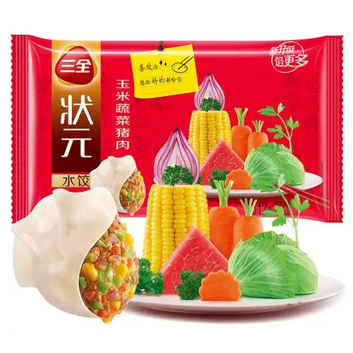 三全玉米蔬菜状元水饺612g