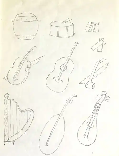 简笔画练习d20今天来画点乐器