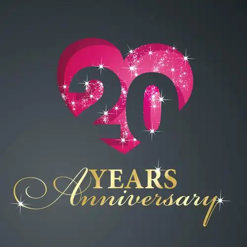 创意二十周年的矢量纪念日背景设计