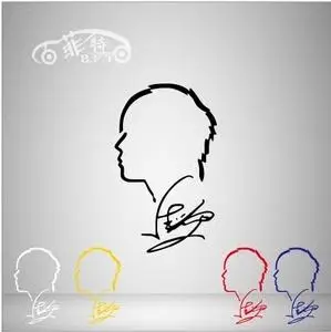 音乐歌手 jay 剪影贴纸周杰伦  头像 反光贴纸汽车划痕车贴