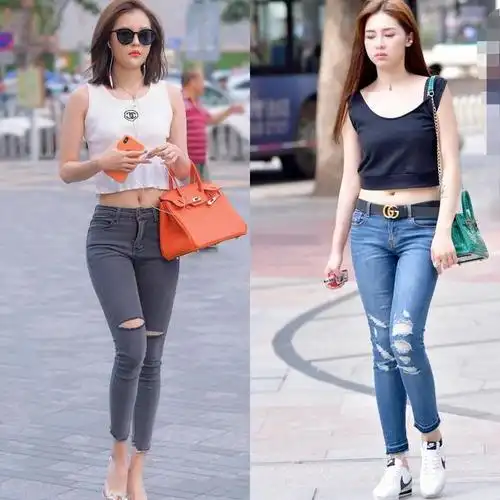 被深圳街拍女生惊艳!背心,衬衫搭配长裤个性十足,小蛮腰更吸睛