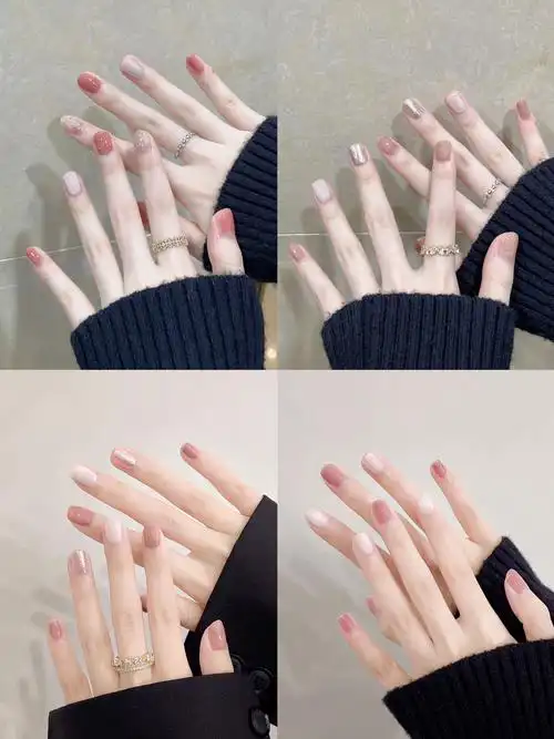 秋季显白跳色甜美温柔美甲