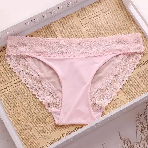 性感网纱蕾丝边舒适透气裆三角裤女士内裤