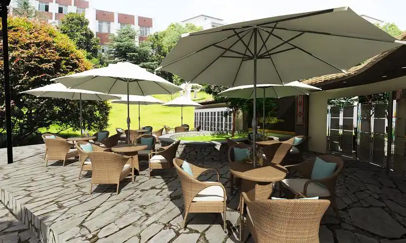 户外休息区休闲区效果图3d设计