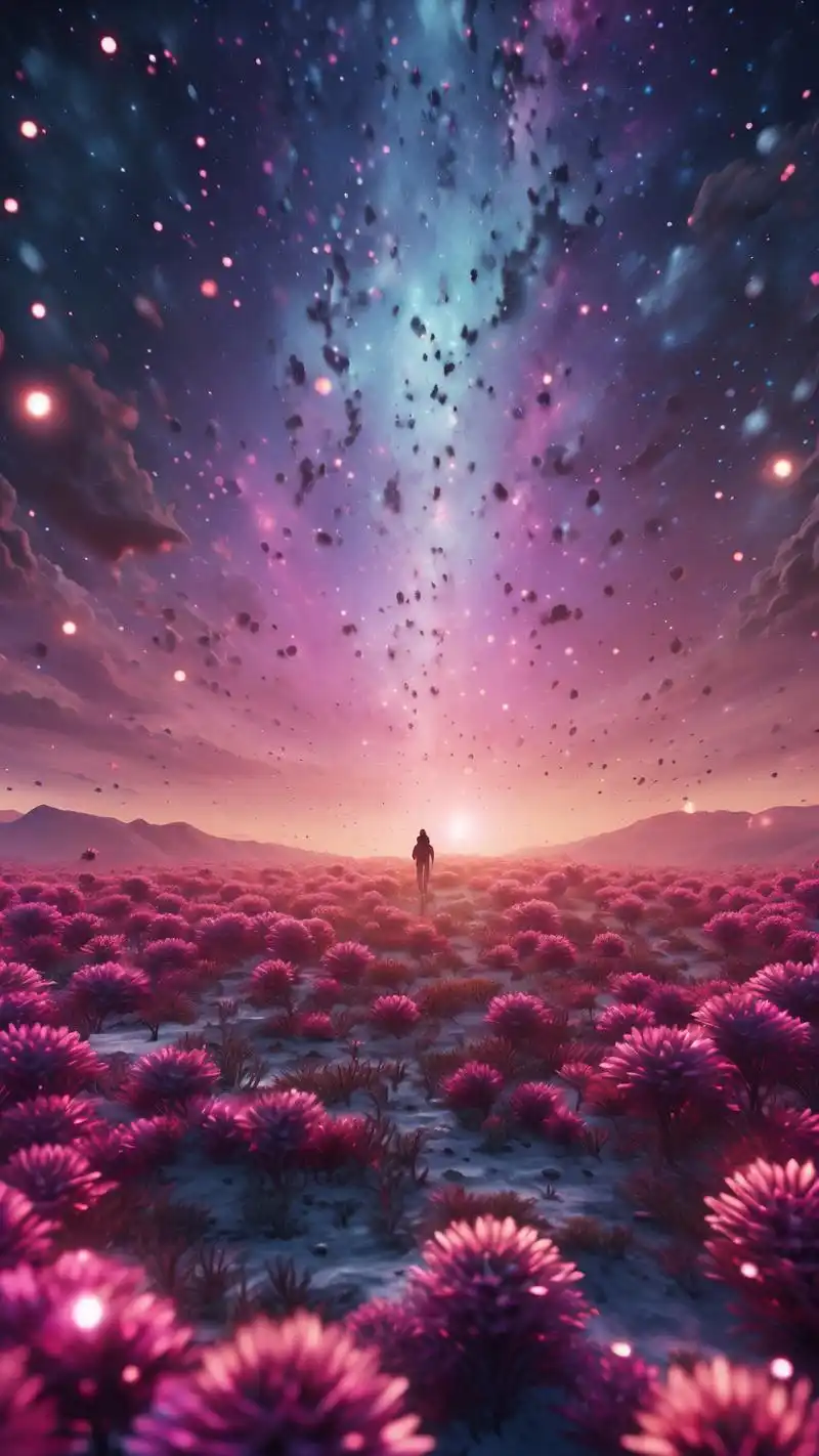 90玫粉色星空壁纸,浪漫至死不渝93 谁能拒绝这么梦幻的玫粉色星空