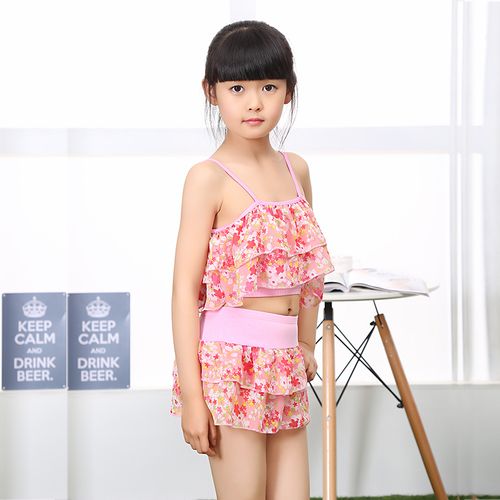 儿童泳装韩版两件套裙式三角裤小中童2-5岁泡温泉游泳衣厂家清仓