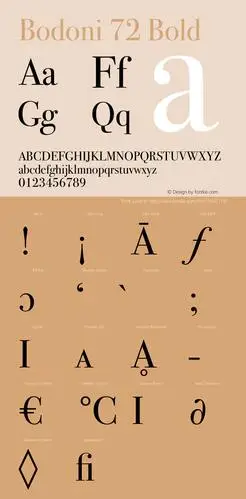 bodoni 72 bold 7.0d1e1 font sample