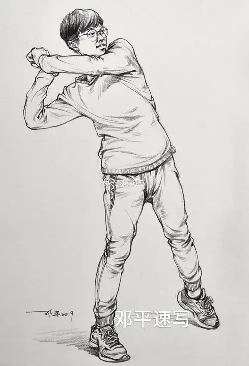 速写素材.邓平.图源微博.