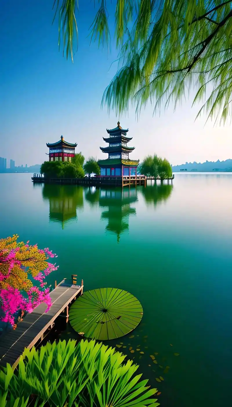 西湖美景.西湖,杭州知名的景点之一.湖水碧绿,风景如画,这种 - 抖音
