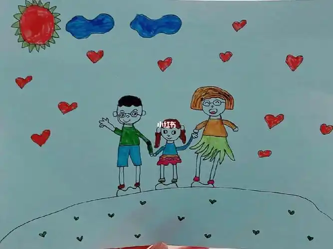 宝宝画五岁女儿笔下的一家三口6969