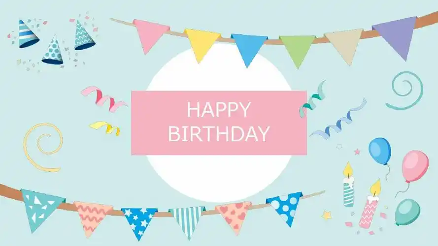 生日快乐卡通素雅创意通用静态ppt模板素材方案