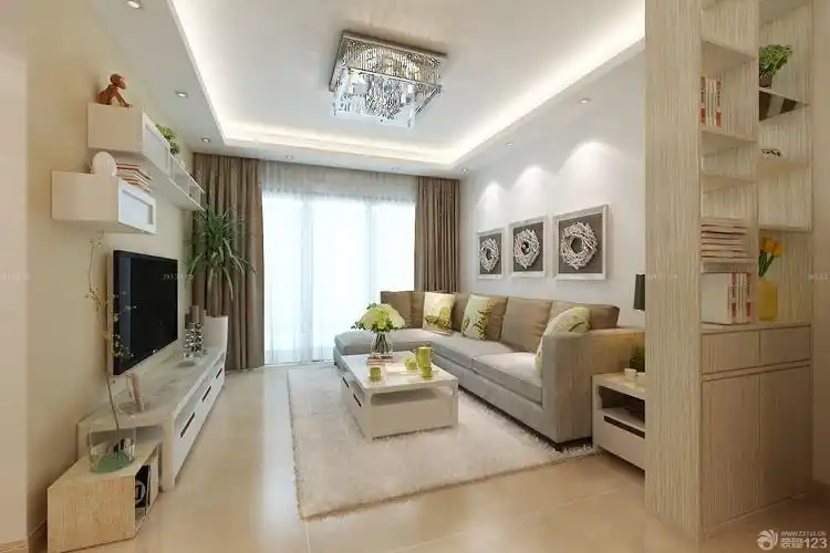 90平两室一厅小客厅装修效果图片