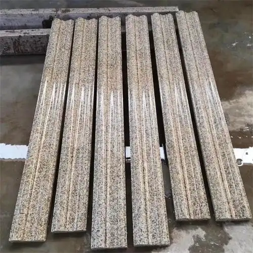 国产黄金麻花岗岩供应别墅外墙装饰石材黄金麻异形石材线条