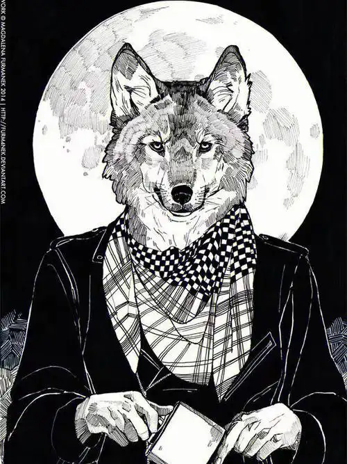 线描拟人化动物