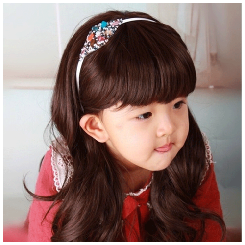 女孩假发 小孩女宝宝假发女童假发公主婴儿假发帽 蘑菇头黑色