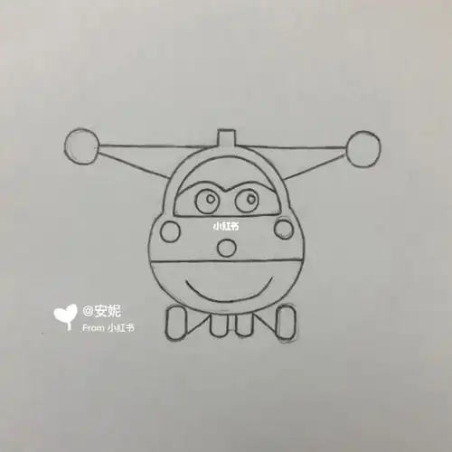 超级飞侠  乐迪  简笔画简笔画文化绘画超级飞侠乐迪简笔画图解教程
