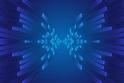 对称蓝色带状条纹构成具有科技感纹理背景