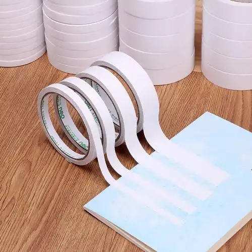 得力deli高粘性双面胶带加粘双面胶双面棉纸胶带双面泡棉胶带办公用品