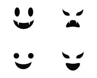 鬼字符平面设计字符的鬼图标矢量图解照片