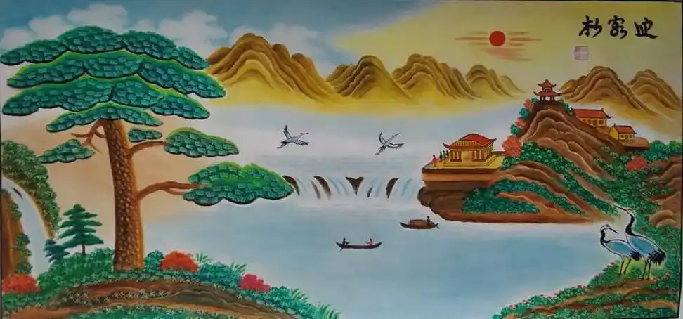 迎客松(三) 油彩画 四尺横幅 蔡传友