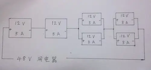 电瓶这样连接行吗 有什么缺点 并联两个3a的电池是6a 而一个大电池的