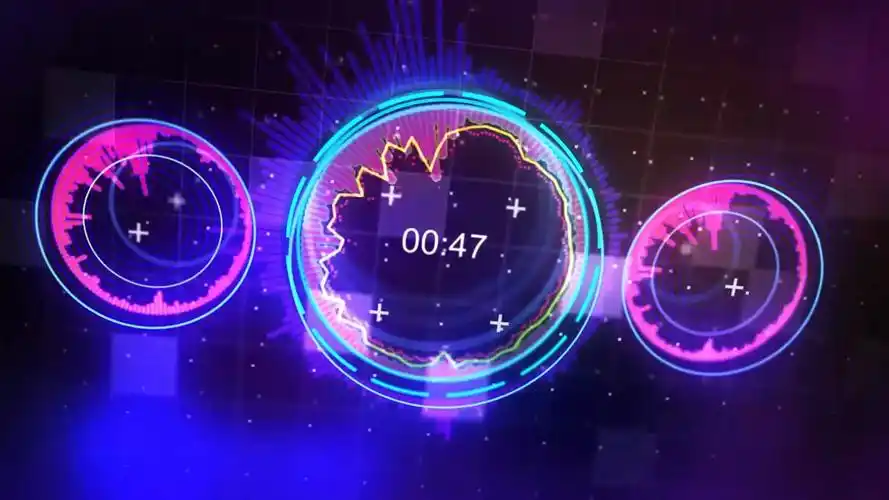 跳动音符音乐符号动态背景随乐舞动