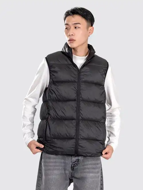 羽绒服秋冬服装男装纯色背景模特展示拍照拍摄