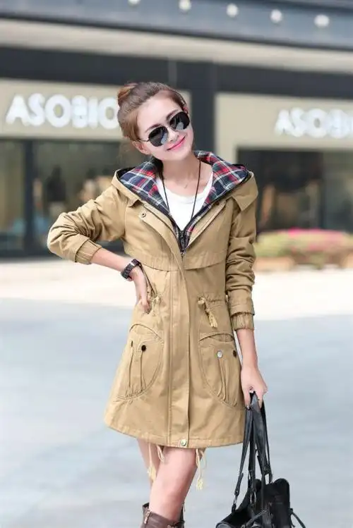 搭配劲减淡季狂甩风衣纯色2014秋季军绿xxl韩版现货橘 色卡其风衣